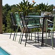OVIALA - Ensemble table de jardin et 8 fauteuils en métal vert sauge et gris - Palavas - vignette