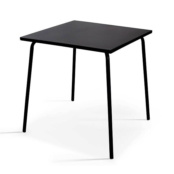 OVIALA - Ensemble table de jardin carrée et 2 chaises noir - Palavas - large