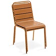 OVIALA - Ensemble table de jardin carrée et 2 chaises caramel - Palavas - vignette