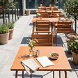 OVIALA - Ensemble table de jardin carrée et 2 chaises caramel - Palavas - vignette