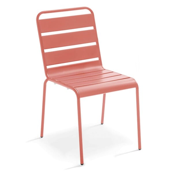 OVIALA - Ensemble table de jardin et 8 chaises en métal gris et argile - Palavas - large
