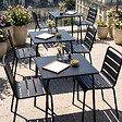 OVIALA - Ensemble table de jardin carrée et 2 chaises acier gris - Palavas - vignette