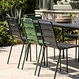 OVIALA - Ensemble table de jardin et 8 chaises en métal gris et vert cactus - Palavas - vignette