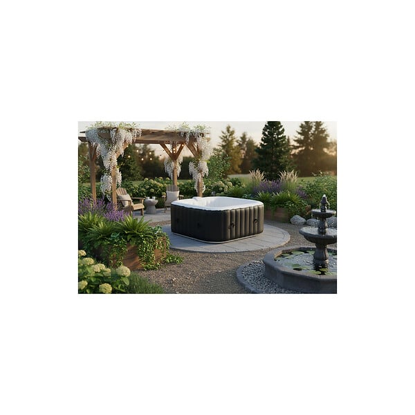 OSPAZIA - Spa gonflable 4 places carré - Ospazia - Dimensions : 155 x 155 cm - Filtre et bâche inclus - large