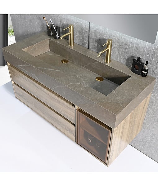 LUXURYBAIN - LuxuryBain, Robinet, mitigeur de lavabo design doré pour salle de bain - large