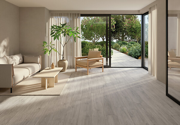 RO'MA NATURE - Carrelage effet Parquet Bois Chêne Gris 151x24x0,9 cm In&Out Valdoro - Sol et mur intérieur et Sol extérieur (vendu par carton de 1,09 m²) - large