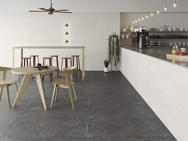 RO'MA NATURE - Carrelage effet Béton Gris Anthracite 120x60x0,9 cm In&Out Sorelan - Sol et mur intérieur et Sol extérieur (vendu par carton de 1,44 m²) - large