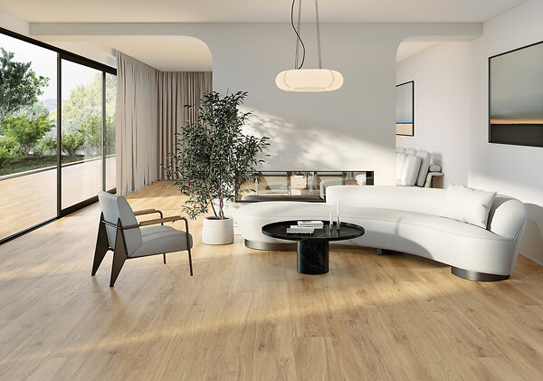 RO'MA NATURE - Carrelage effet Parquet Bois Chêne Naturel 151x24x0,9 cm In&Out Valdoro - Sol et mur intérieur et Sol extérieur (vendu par carton de 1,09 m²) - large