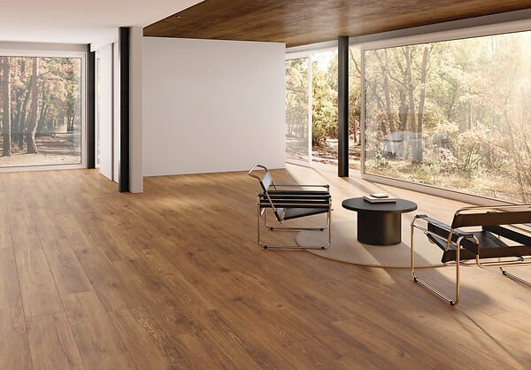 RO'MA NATURE - Carrelage effet Parquet Bois Chêne Cuir 151x24x0,9 cm In&Out Valdoro - Sol et mur intérieur et Sol extérieur (vendu par carton de 1,09 m²) - large