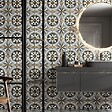 RO'MA NATURE - Carrelage effet Carreau ciment Azorel Noir 12,3x12,3x0,87 cm Serano - Sol et mur intérieur (vendu par carton de 0,49 m²) - vignette
