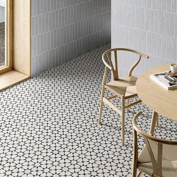 RO'MA NATURE - Carrelage effet Carreau ciment Axelis Noir 22,3x22,3x0,9 cm Torilys - Sol et mur intérieur (vendu par carton de 0,65 m²) - large