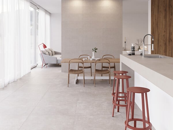RO'MA NATURE - Carrelage effet Béton Beige Sable 60x60x0,9 cm In&Out Sorelan - Sol et mur intérieur et Sol extérieur (vendu par carton de 1,08 m²) - large