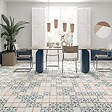 RO'MA NATURE - Carrelage effet Carreau ciment Alzari Bleu 12,4x12,4x0,8 cm Serano - Sol et mur intérieur (vendu par carton de 0,49 m²) - vignette