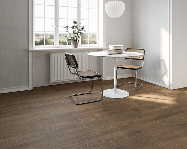 RO'MA NATURE - Carrelage effet Parquet Bois Brun Foncé 151x24x0,9 cm In&Out Lunerol - Sol et mur intérieur et Sol extérieur (vendu par carton de 1,09 m²) - large