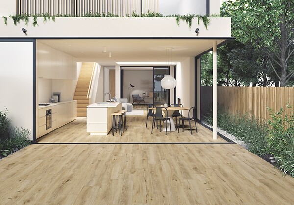 RO'MA NATURE - Carrelage effet Parquet Bois Chêne Doré 151x24x0,9 cm In&Out Valdoro - Sol et mur intérieur et Sol extérieur (vendu par carton de 1,09 m²) - large