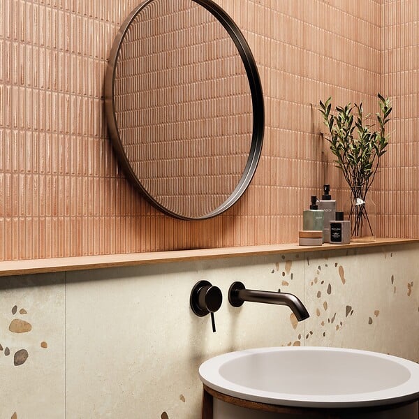 RO'MA NATURE - Carrelage effet Terrazzo Beige Sable 90x90x0,9 cm Alvior - Sol et mur intérieur (vendu par carton de 1,62 m²) - large