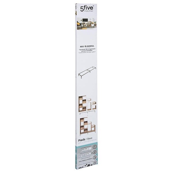 5 FIVE SIMPLY SMART - Pieds étagère métal 134x29cm "Mix N' Modul" noir - large