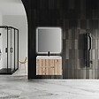 KIAMAMI VALENTINA - Meuble De Salle De Bains Avec Vasque 80Cm Chêne Doré Cannelé | Cortina - vignette