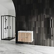 KIAMAMI VALENTINA - Meuble De Salle De Bains Avec Vasque 80Cm Chêne Doré Cannelé | Cortina - vignette