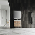 KIAMAMI VALENTINA - Meuble Suspendu Avec Lavabo 60Cm Chêne Doré Cannelé | Cortina - vignette