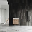 KIAMAMI VALENTINA - Meuble Suspendu Avec Lavabo 60Cm Chêne Doré Cannelé | Cortina - vignette