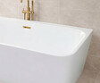OTITEC - Baignoire ilot avec vidage - 150 x 75 cm - Blanc brillant avec bonde doré brossé - MIRABELLE - vignette