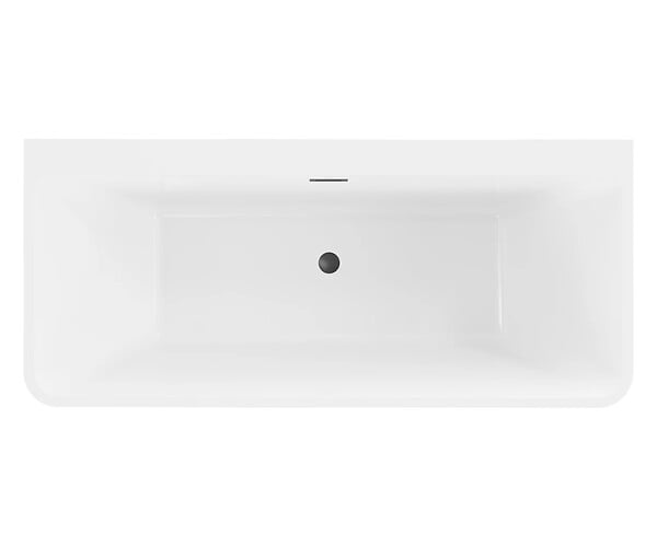 OTITEC - Baignoire ilot avec vidage - 170 x 75 cm - Blanc brillant avec bonde noire - MIRABELLE - large