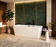 OTITEC - Baignoire ilot avec vidage - 170 x 75 cm - Blanc brillant avec bonde noire - MIRABELLE - vignette