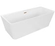 OTITEC - Baignoire ilot avec vidage - 160 x 75 cm - Blanc brillant avec bonde cuivre - MIRABELLE - vignette