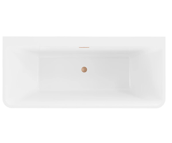 OTITEC - Baignoire ilot avec vidage - 160 x 75 cm - Blanc brillant avec bonde cuivre - MIRABELLE - large