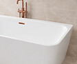 OTITEC - Baignoire ilot avec vidage - 160 x 75 cm - Blanc brillant avec bonde cuivre - MIRABELLE - vignette