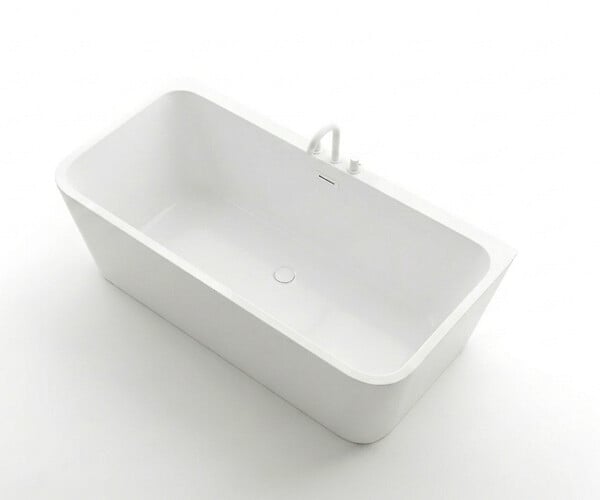 OTITEC - Baignoire ilot avec vidage - 150 x 75 cm - Blanc brillant avec bonde blanche - MIRABELLE - large
