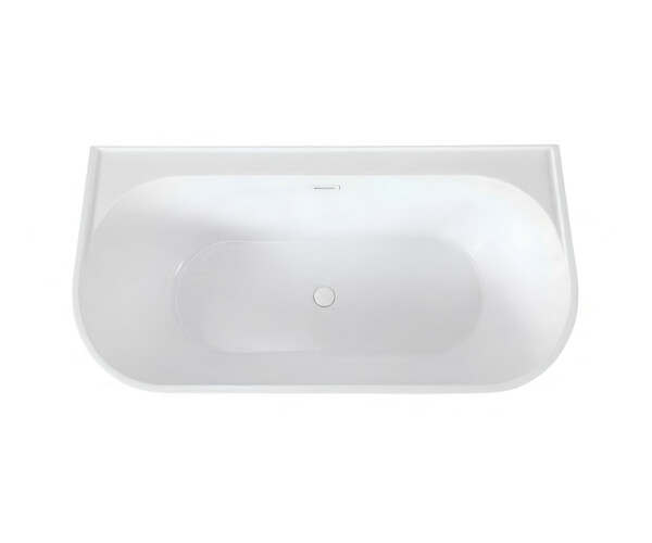 OTITEC - Baignoire ilot avec vidage - 170 x 75 cm - Blanc brillant avec bonde blanche - OLIVIA - large
