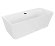 OTITEC - Baignoire ilot avec vidage - 150 x 75 cm - Blanc brillant avec bonde noire - MIRABELLE - vignette