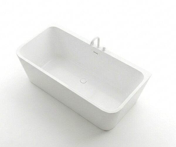 OTITEC - Baignoire ilot avec vidage - 170 x 75 cm - Blanc brillant avec bonde blanche - MIRABELLE - large