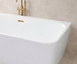 OTITEC - Baignoire ilot avec vidage - 170 x 75 cm - Blanc brillant avec bonde doré brossé - MIRABELLE - vignette
