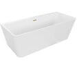 OTITEC - Baignoire ilot avec vidage - 160 x 75 cm - Blanc brillant avec bonde doré brossé - MIRABELLE - vignette