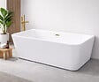 OTITEC - Baignoire ilot avec vidage - 160 x 75 cm - Blanc brillant avec bonde doré brossé - MIRABELLE - vignette