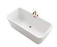 OTITEC - Baignoire ilot avec vidage - 150 x 75 cm - Blanc brillant avec bonde cuivre - MIRABELLE - vignette