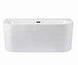 OTITEC - Baignoire ilot avec vidage - 170 x 75 cm - Blanc brillant avec bonde noire - OLIVIA - vignette