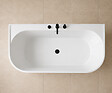 OTITEC - Baignoire ilot avec vidage - 170 x 75 cm - Blanc brillant avec bonde noire - OLIVIA - vignette