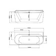 OTITEC - Baignoire ilot avec vidage - 170 x 75 cm - Blanc brillant avec bonde noire - OLIVIA - vignette