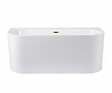 OTITEC - Baignoire ilot avec vidage - 170 x 75 cm - Blanc brillant avec bonde doré brossé - OLIVIA - vignette