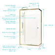 AURLANE - Cabine de douche Rectangle 110x80x206.5/236.5cm Blanche et Profilés Or Brossé - Receveur standard - vignette