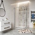 AICA SANITAIRE - Aica cabine de douche coulissante 90x90x185cm, cabine de douche carrée avec un receveur de douche et une bonde de douche et un siphon 90cm - vignette