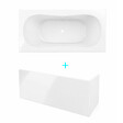ALLIBERT - Pack Baignoire 180x80cm et 2 Tabliers recoupables - Blanc Brillant - Marina Round Duo - vignette