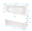 ALLIBERT - Pack Baignoire Asymétrique Gauche 160x85x54 cm avec Tablier recoupable - Blanc Brillant - MARINA - vignette