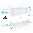 ALLIBERT - Pack Baignoire Asymétrique Droite 160x85x54 cm avec Tablier recoupable - Blanc Brillant - MARINA - vignette
