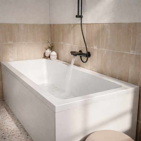 ALLIBERT - Pack Baignoire 180x80cm et 2 Tabliers recoupables - Blanc Mat - Marina Square Duo - large