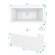 ALLIBERT - Pack Baignoire 180x80cm et 2 Tabliers recoupables - Blanc Mat - Marina Square Duo - vignette
